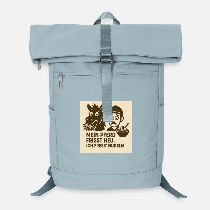 Pferd frisst Heu Nudeln Laptop-Rucksack 