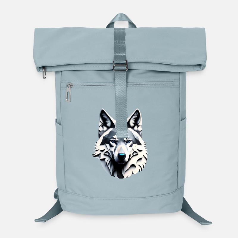 Loup aux yeux bleus Sac à dos ordinateur