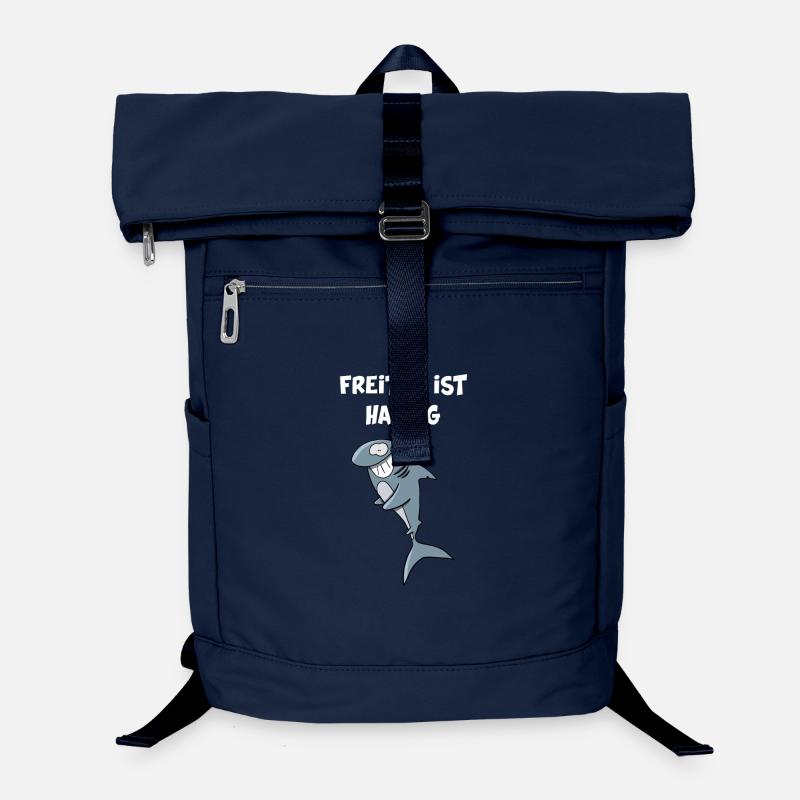 Graphique humoristique de requin avec dicton - Sac à dos ordinateur - marine