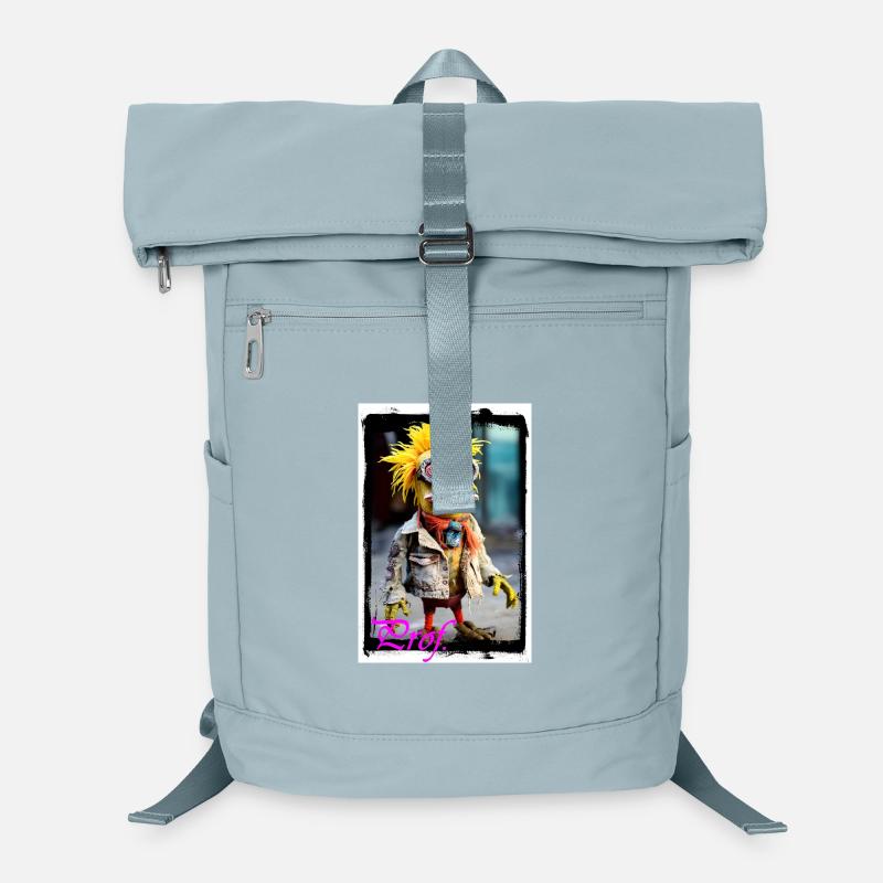 Unusual bird figure doll with punk style Laptop Backpack