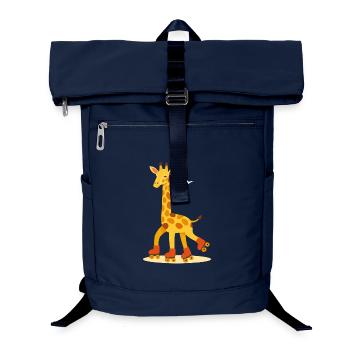 Girafe roulante – S’amuser sur quatre roues - Sac à dos ordinateur - marine - Devant