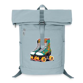 Floral Flair Roller Skates Teal - Laptop Backpack - ice blue - Front