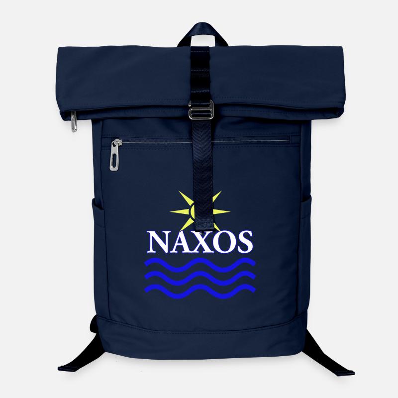 Naxos Sonne und Wellen Logo Design Laptop-Rucksack 