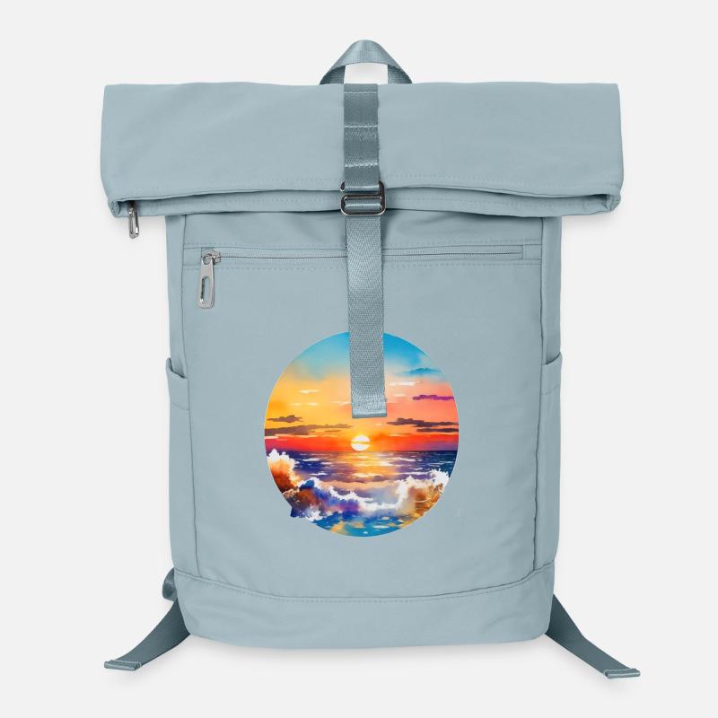 Coucher de soleil sur la mer Sac à dos ordinateur