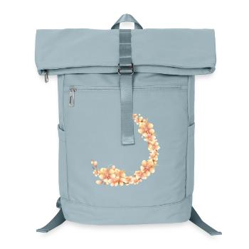 Couronne de fleurs de pêcher dans un ton pêche doux et velouté - Sac à dos ordinateur - bleu glacier - Devant
