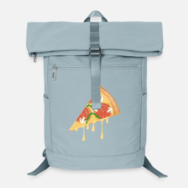 Tranche de pizza dessinée dans un look classique Sac à dos ordinateur