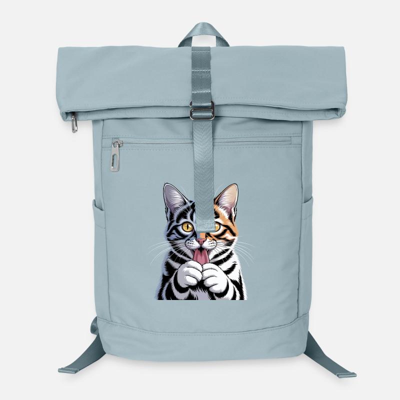 Vibrant Cartoon Cat with Playful Expression Laptop Backpack