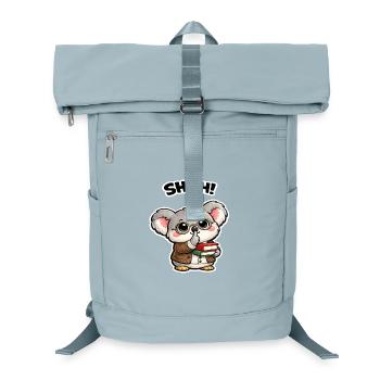 Silent koala with books - Laptop Backpack - ice blue - Front