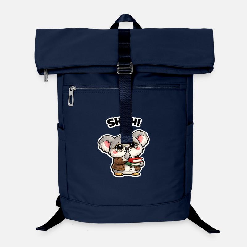 Silent koala with books - Laptop Backpack - navy