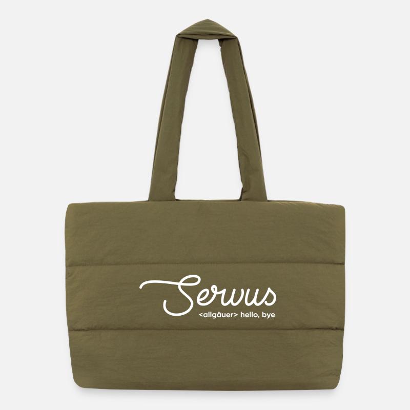 servus hello bye - weiß Puffer-Einkaufstasche