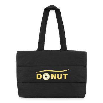 DONUT lettering | donut claim - Puffer Shopping Bag - black - Front