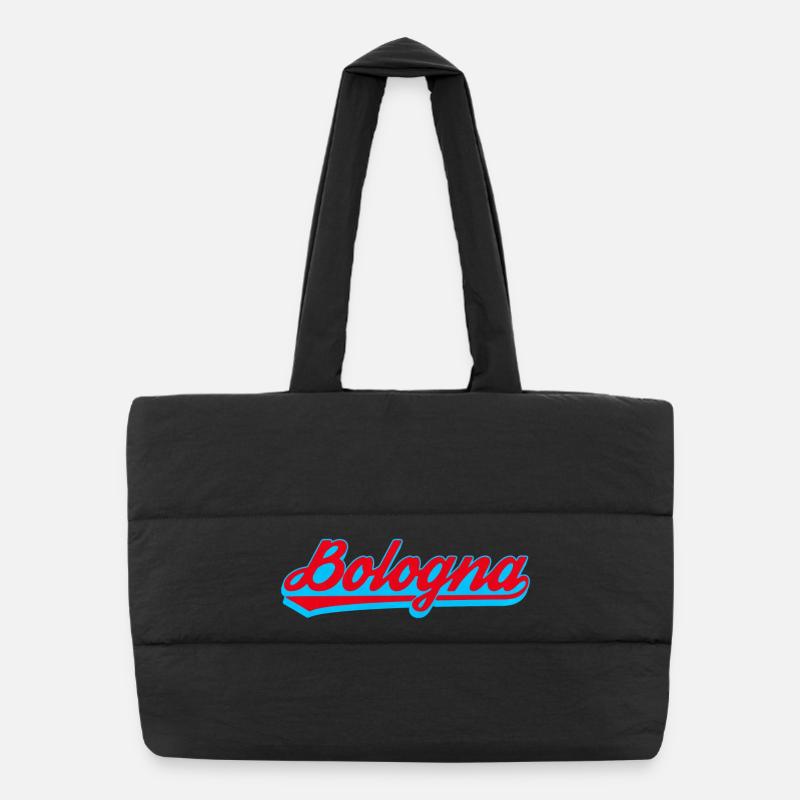 Bologna Neon Script Logo Puffer-Einkaufstasche