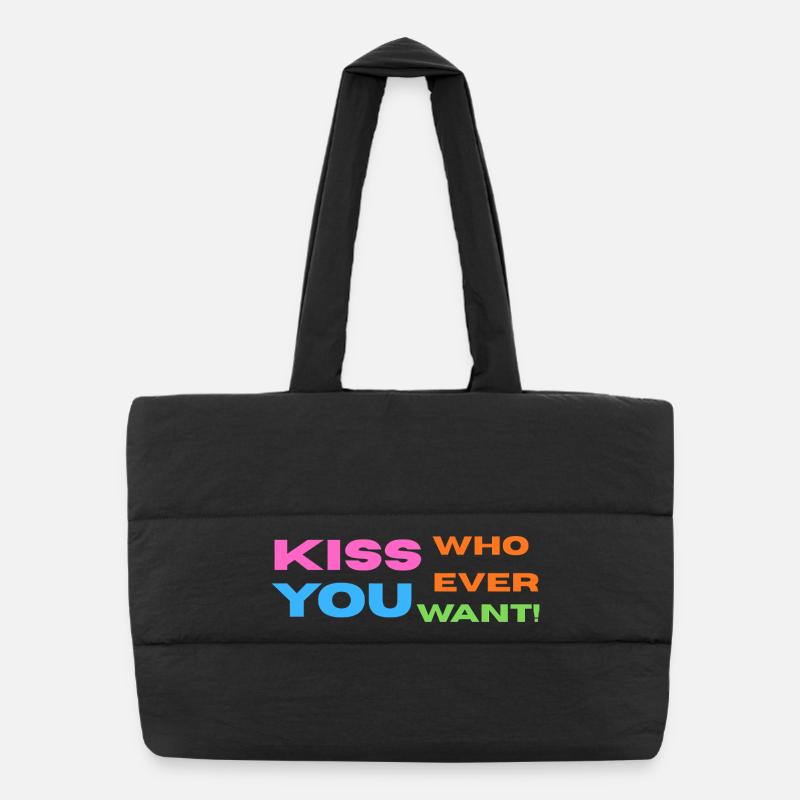 Pride / CSD / LGBTQ+ Design "Kiss" Puffer Shopping Bag