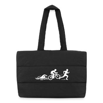 Triathlon Silhouette Sport - Puffer Shopping Bag - black - Front
