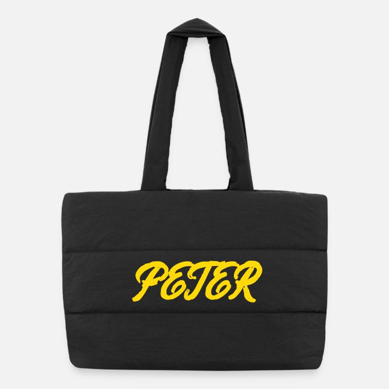 gel er text Peter Puffer Shopping Bag