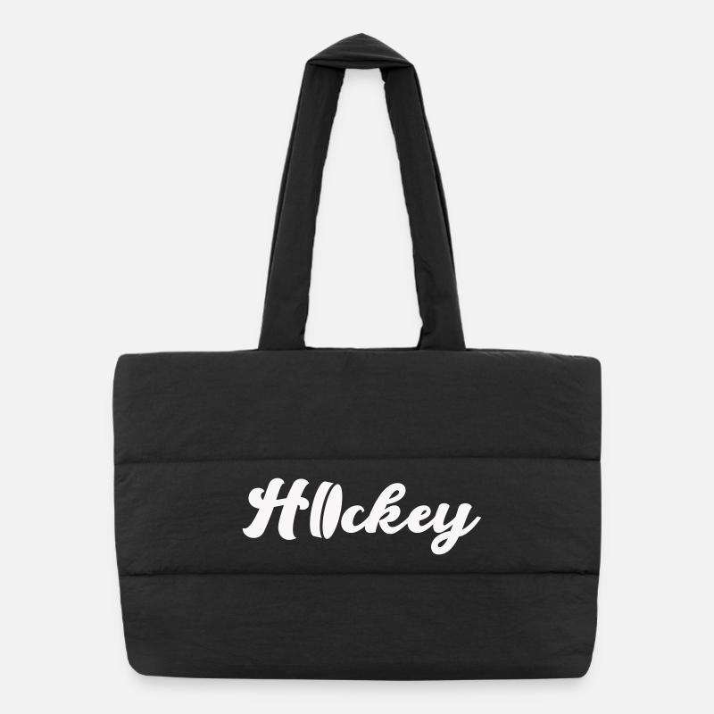 Hockey Script Flow – Elegant Logo Look Puffer Shopping Bag