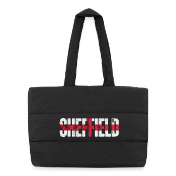 Sheffield, Angleterre - Sac shopping matelassé - noir - Devant