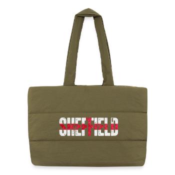 Sheffield, Angleterre - Sac shopping matelassé - safari green - Devant