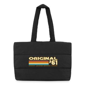 1961 - Sac shopping matelassé - noir - Devant