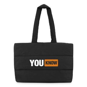 You Know - Parodie de logo amusante pour les fêtes / Malle - Sac shopping matelassé - noir - Devant
