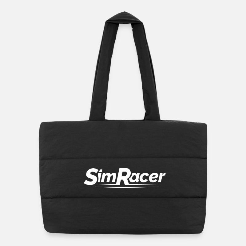 Sim Racer gamer gaming simulation logo icône icône Sac shopping matelassé