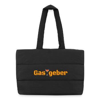 Gastgeber - Kreatives Design mit Cocktail-Glas - Puffer-Einkaufstasche - Schwarz - Vorne
