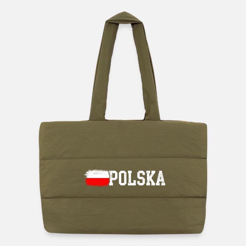 Polska-Flagge Puffer-Einkaufstasche