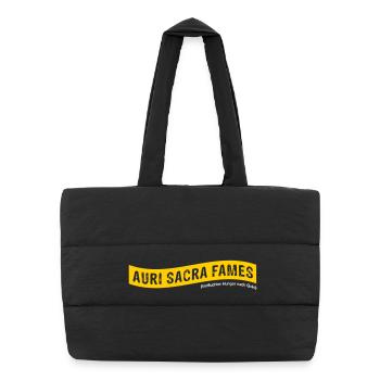Auri sacra fames (Latin) >Vectorgraphic - Puffer Shopping Bag - black - Front