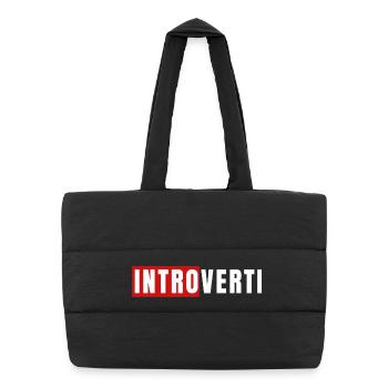 Introvert - Puffer Shopping Bag - black - Front