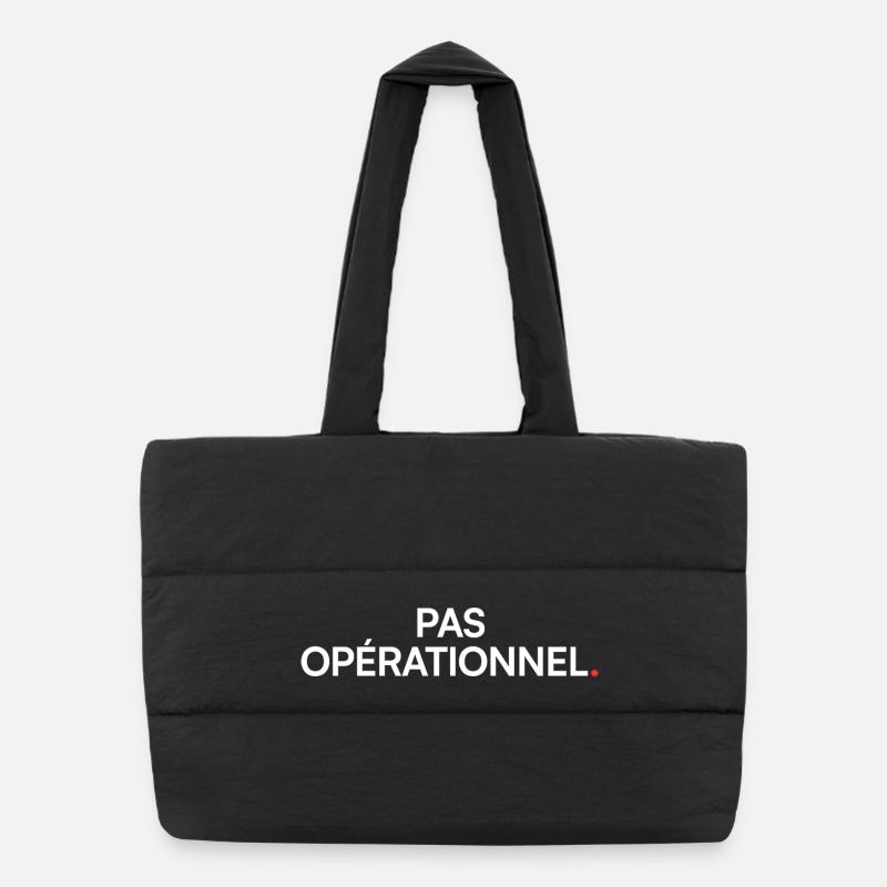 Not operational, humor, tired, at work Puffer Shopping Bag
