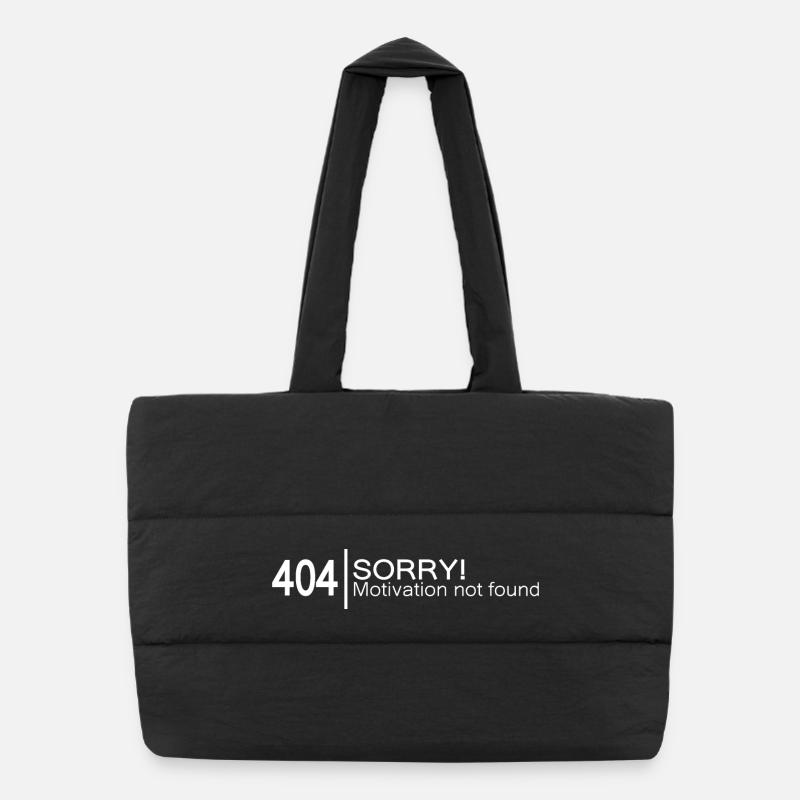 404 Sorry Motivation not found. - Puffer-Einkaufstasche - Schwarz