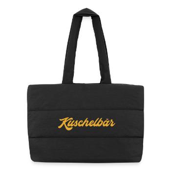 Kuschelbär Gold Kuscheln Kosename Spitzname Pyjama - Puffer-Einkaufstasche - Schwarz - Vorne