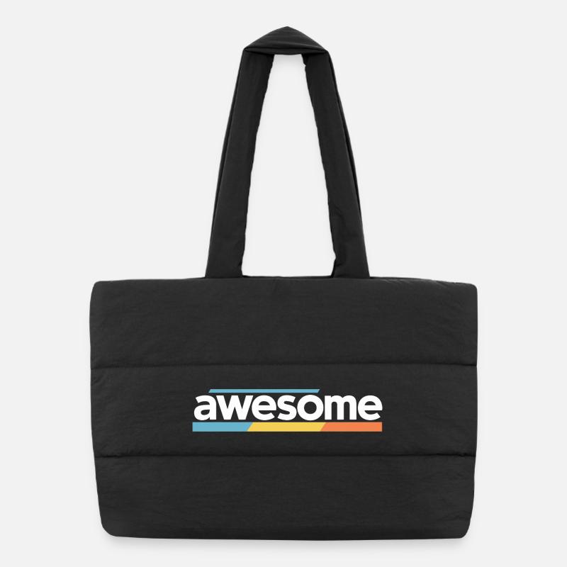 Awesome Typography Design Puffer Shopping Bag