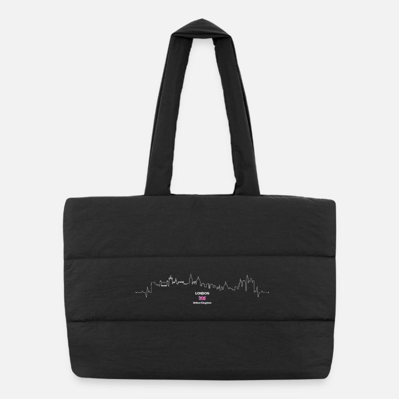 Conception de t-shirt London Skyline Silhouette Sac shopping matelassé