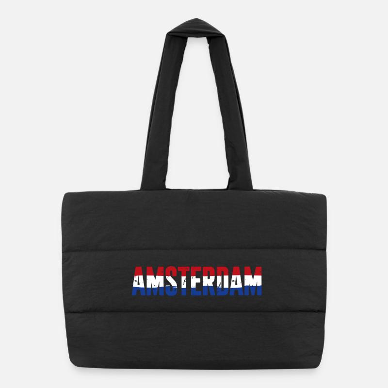 Drapeau d’Amsterdam Néerlandais Vintage Sac shopping matelassé