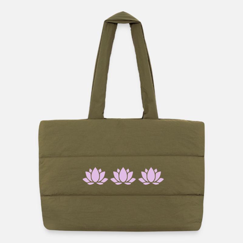 Fleur de lotus Fleur de lotus Fleur de lotus Fleur de violette Fleur de yoga Sac shopping matelassé