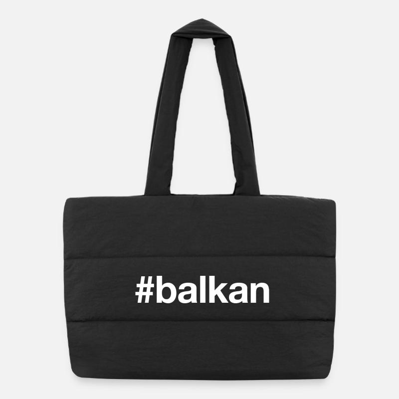 BALKAN Hashtag - Puffer-Einkaufstasche - Schwarz