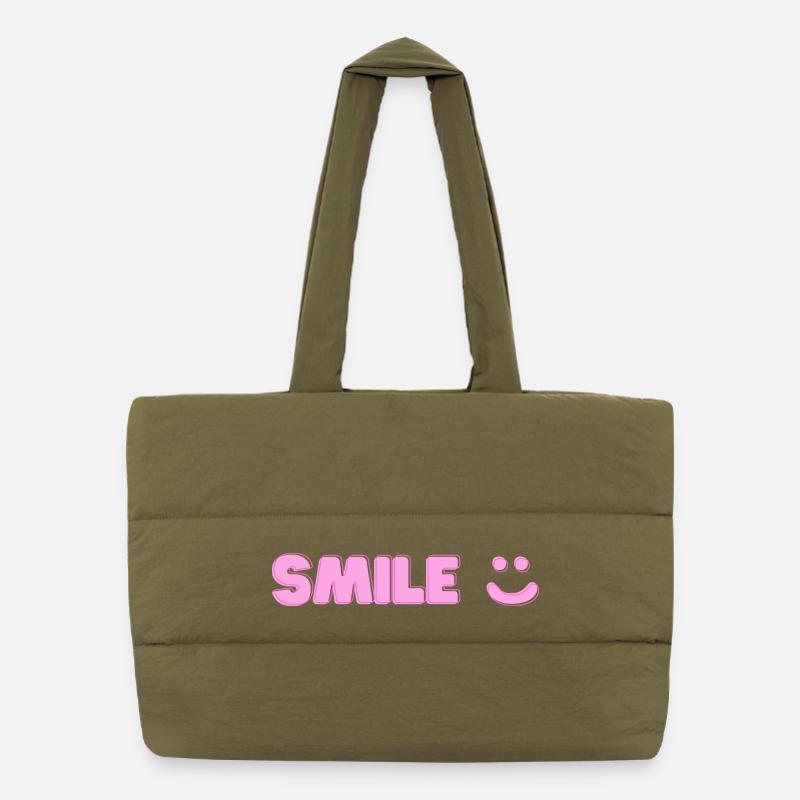 Imprimé sourire Sac shopping matelassé