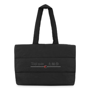 Symbol Tai Chi - Yoga Buddha Entspannung - Puffer-Einkaufstasche - Schwarz - Vorne