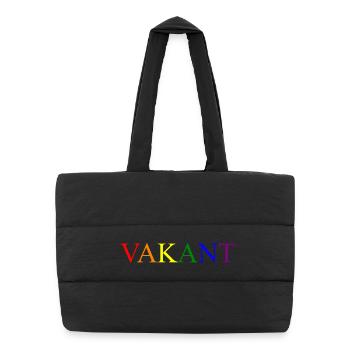Vacant lettering 1 - Puffer Shopping Bag - black - Front
