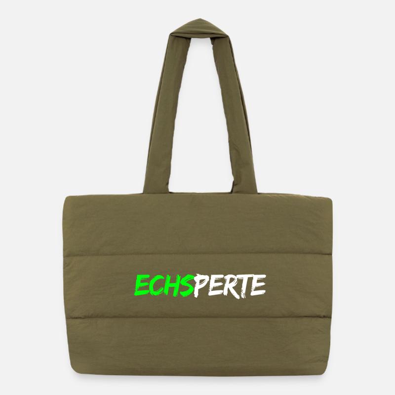 Echsperte - expert, jeu de mots amusant Sac shopping matelassé