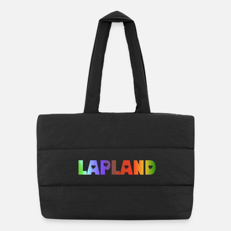 Herz in Lappland Puffer-Einkaufstasche