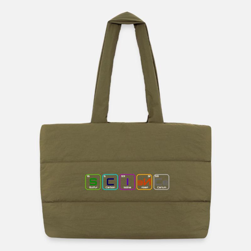 "Science" with the elements Puffer Shopping Bag
