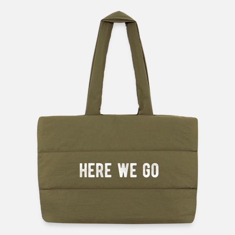 Here We Go Game Day Minimal Design Puffer Shopping Bag