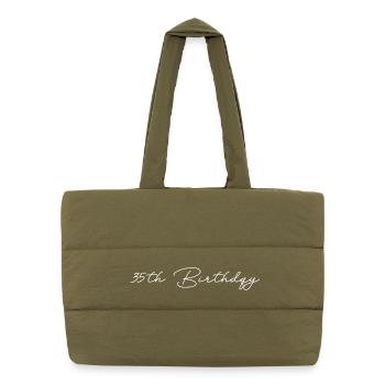 35th Birthday - Puffer-Einkaufstasche - safari Green - Vorne