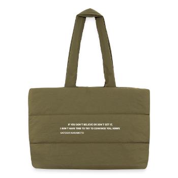 Satoshi Nakamoto – I Don’t Have Time to Convince Y - Puffer-Einkaufstasche - safari Green - Vorne