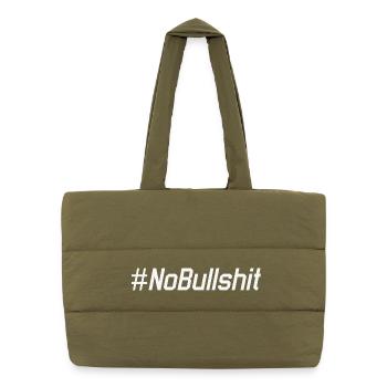 HASHTAG NO BULLSHIT #NoBullshit # No Bullshit - Puffer-Einkaufstasche - safari Green - Vorne