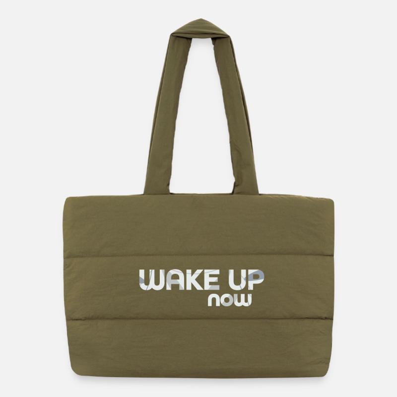 Wake up now Puffer-Einkaufstasche