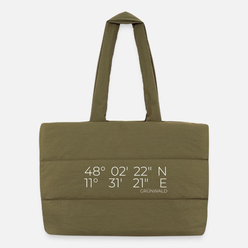 Coordinates Grünwald, Bavaria Puffer Shopping Bag