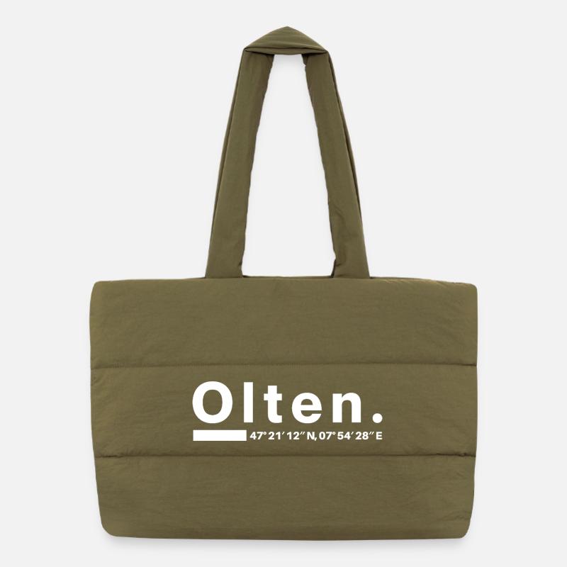 Olten Coordinates Solothurn Oltener Oltenerin Puffer Shopping Bag